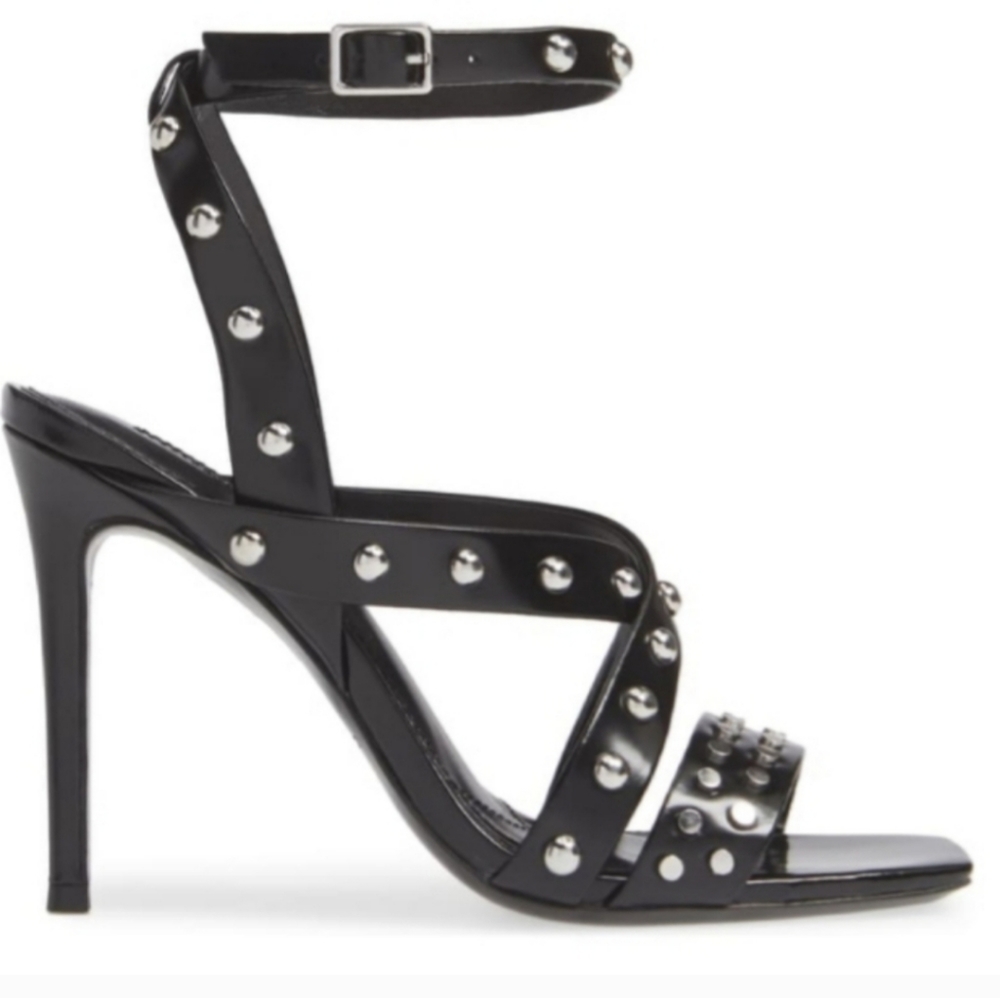 NWT Charles by Charles David Blk Velocity Studded Strappy Stilleto Heels. Sz 8B - Picture 5 of 10